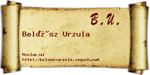 Belász Urzula névjegykártya